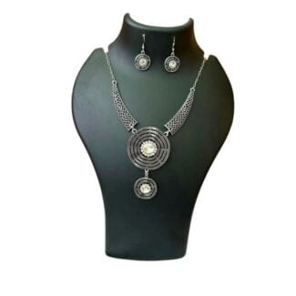 Oxidised Saree Maala with Earrings