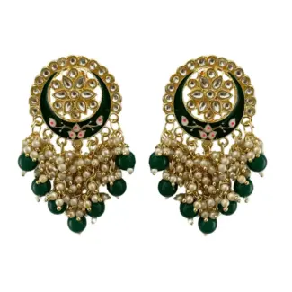 Green Enamel Earrings