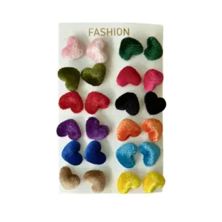 Multi Color Small Earrings Collections (Heart Shaped)