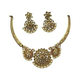 Stoned design Necklace with Earrings