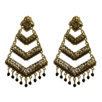 Three Layered Silver Earring