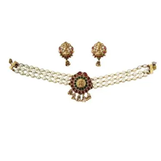 Traditional Choker Necklace with Pearl layer