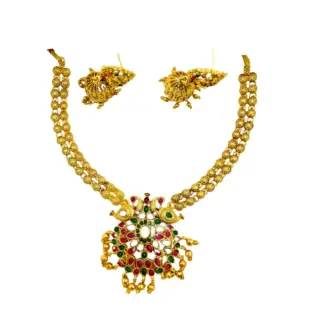 Matt Finished Necklace with Jhumka