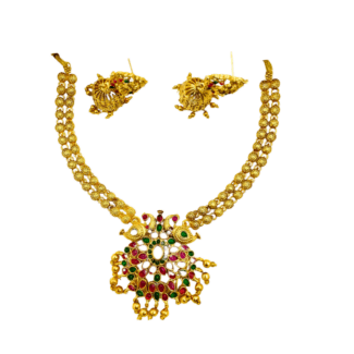 Matt Finished Necklace with Jhumka