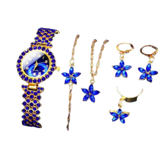 Blue Watch with Full Jewellery Set