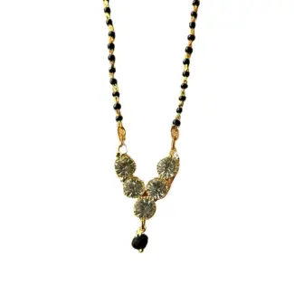 White artificial Stone Mangal Sutra