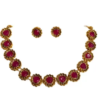 Premium Quality Stone Simple Necklace with Earring