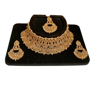 Gold colour Bridal Set with Tikka