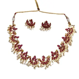 Lotus Design Necklace and Earrings