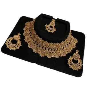 Gold Coloured Full Necklace Set