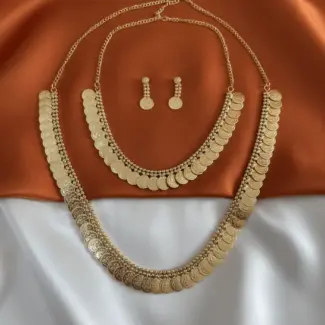 Coin design Necklace and Haram with Earrings