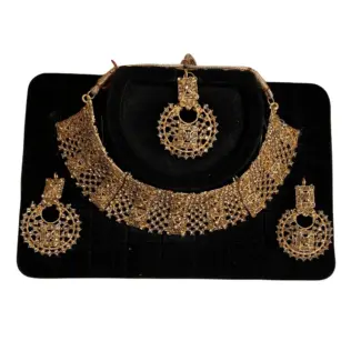 Gold Coloured Full Necklace Set