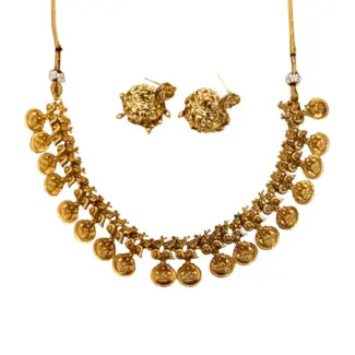 Gold plated Necklace & Jhumka