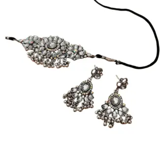 Choker with Black thread & Earrings