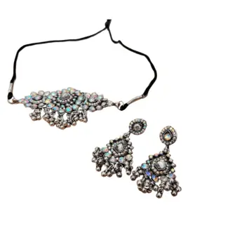 Choker with Black thread & Earrings