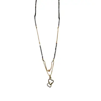 Gold plated Heart designed Mangal Sutra