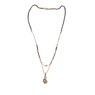 Gold plated double pendant Mangal Sutra