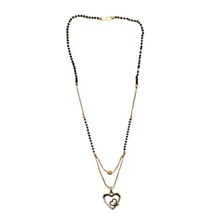 Double heart Gold plated Mangal Sutra