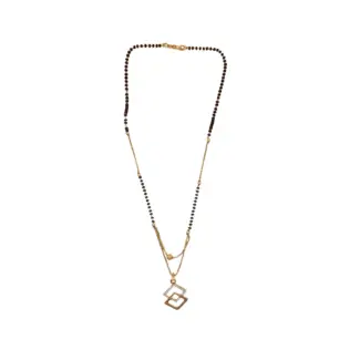 Double Diamond shaped Gold plated Mangal Sutra