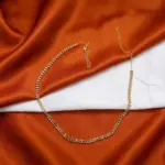 Gold color stone double layer Hip Chain