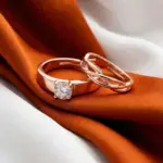 White stone Gold coloured Couple Rings