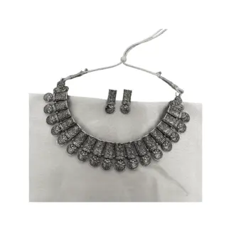 Oxidised Necklace with Earrings