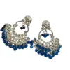 Royal Blue Beaded Kundan Earrings