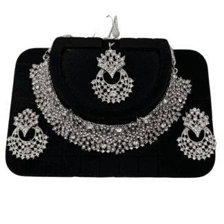 White stone Necklace set with Earrings and tikka