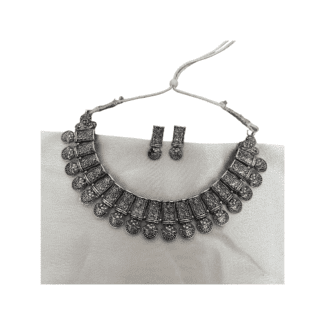 Oxidised Necklace with Earrings
