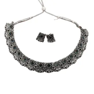 Tiny Peacock design Necklace with Earrings