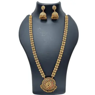Gold Colored Haram with Jhumka