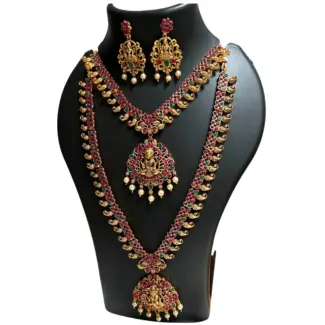 Lakshmi Pendent Necklace & Haram with Jhumka