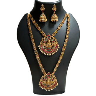 Lakshmi Pendent Necklace & Haram with Jhumka