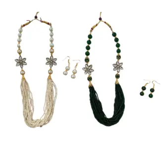 Single color Maala with Earrings