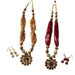 Multi layer Beads Maala & Earrings
