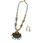 Light Blue Maala & Earrings