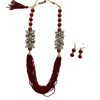 Single color Maala with Earrings