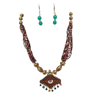 Multi color Maala with Earrings