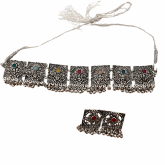 Silver Necklace with Earrings