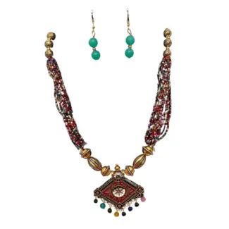 Multi color Maala with Earrings