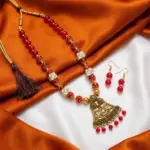 Red Maala & Earrings