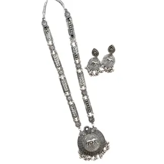 Silver Maala with Earrings