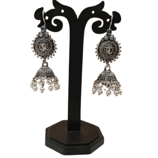 Hook type Silver jhumka