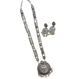 Silver Maala with Earrings