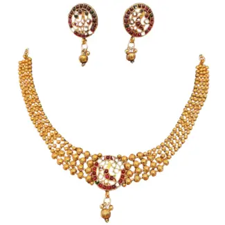 Matt finish Simple necklace with earrings