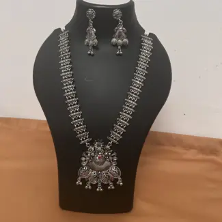 Silver Maala with Earrings