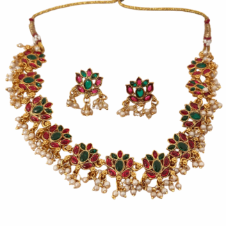 Kemp Lotus Necklace and Earrings