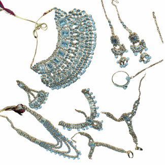 White and gold Kundan Full Bridal set