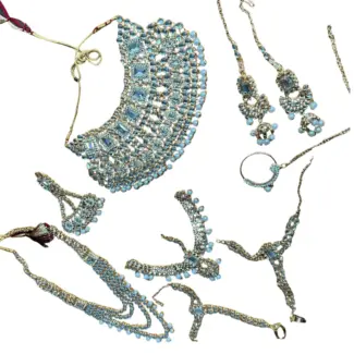 White and gold Kundan Full Bridal set