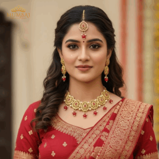 Gold and Red Necklace set